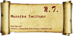 Muzsika Tacitusz névjegykártya